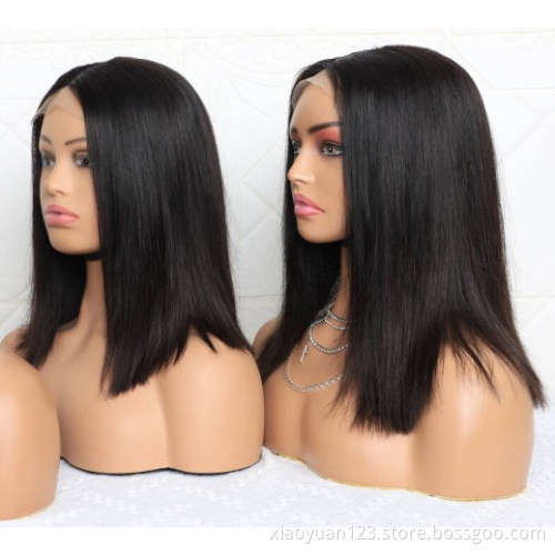 Vendor 12a Double Drawn Brown 4/27 Colored Blond Short Bob Human Wig Cuticle Aligned Mink Brazilian Human Hair hd Lace Front Wig